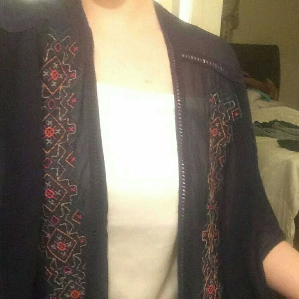Blue foral cardigan